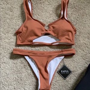 ZAFUL NWT TAN BIKINI